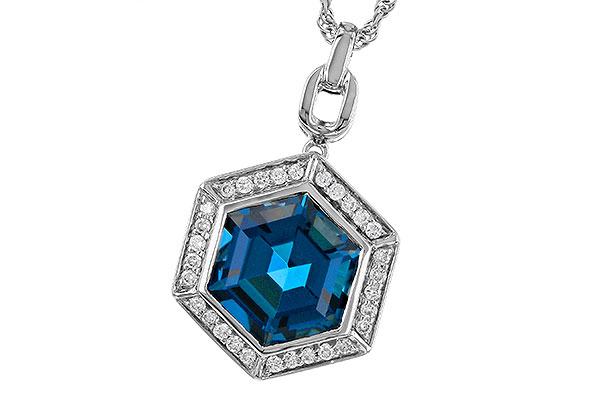 B329-84141: NECK 3.40 LONDON BLUE TOPAZ 3.55 TGW (9MM LBT)