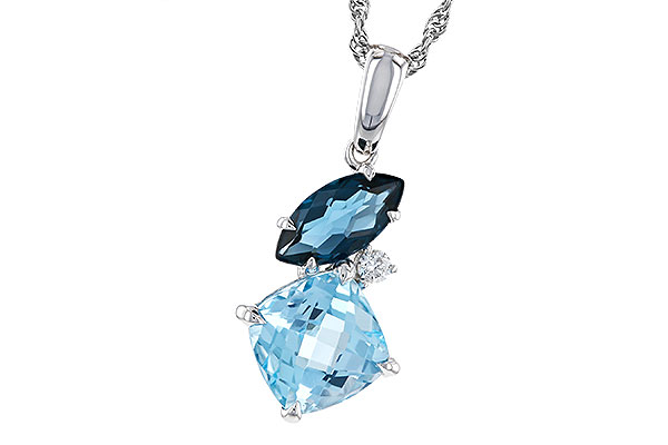 D329-85914: NECKLACE 2.37 TW BLUE TOPAZ 2.40 TGW