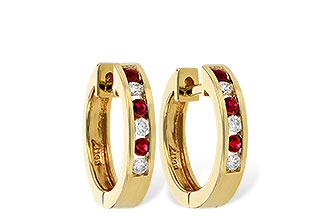 G056-21368: EARRINGS .16 RUBY .26 TGW