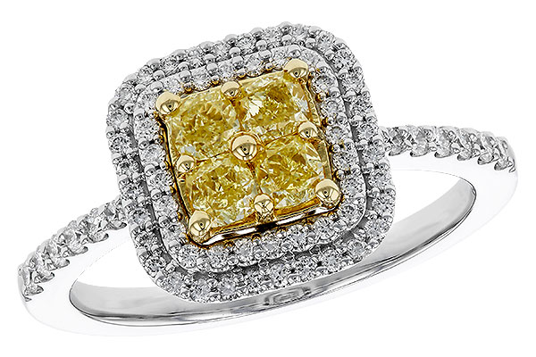 H329-85941: LDS RG .52 FANCY YELLOW DIAMONDS .85 TW