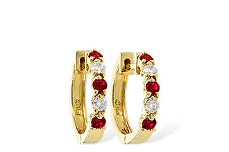 K056-21386: EARRINGS .33 RUBY .52 TGW